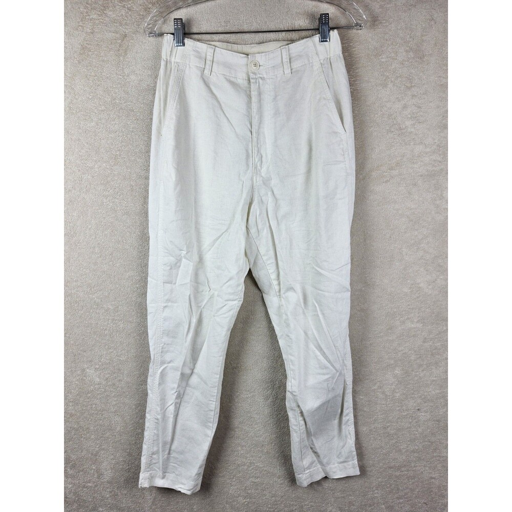 Uniqlo Women's Linen Cotton Blend Chino Pants White Size XS